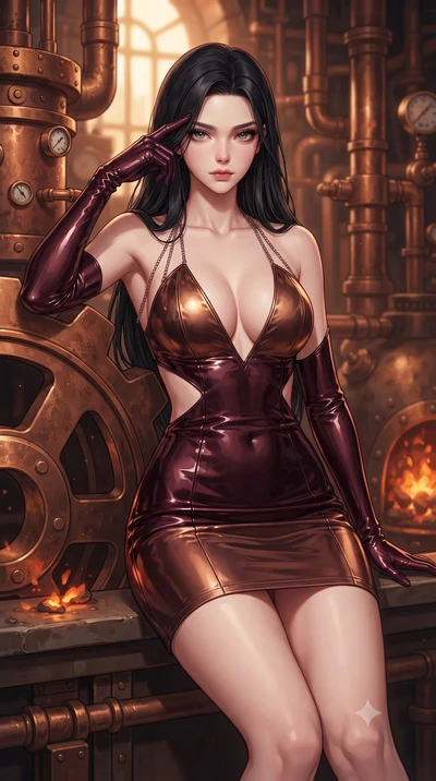 score_9, masterpiece, best quality, ultra-detailed, high-budget anime keyframe, editorial fashion photography, tasteful artistic composition, Korean woman. close-up cowboy shot from the waist and thighs up, the character dominates the composition, fi