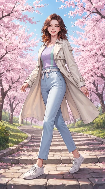score_9, masterpiece, best quality, ultra-detailed, high-budget anime keyframe, editorial fashion photography, tasteful artistic composition, Korean woman. low angle full-body shot from head to toe showing her feet, filling the entire 9:16 vertical f