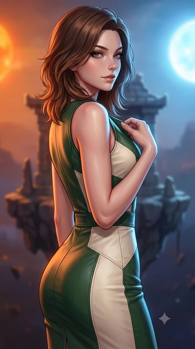 score_9, masterpiece, best quality, ultra-detailed, high-budget anime keyframe, editorial fashion photography, tasteful artistic composition, Korean woman. close-up cowboy shot from the waist and thighs up, the character dominates the composition, fi