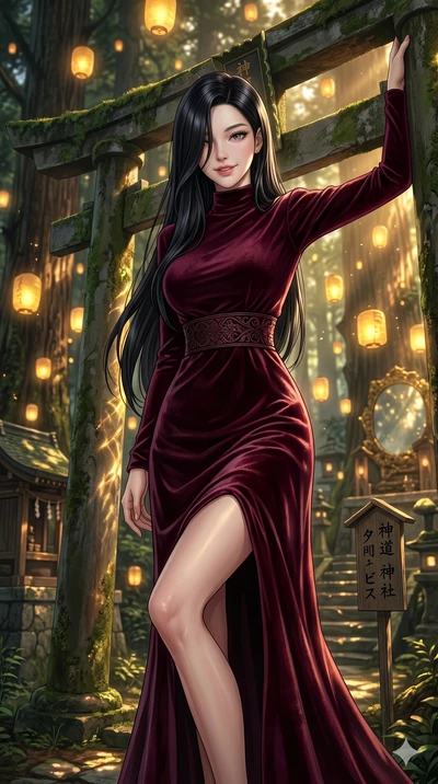 score_9, masterpiece, best quality, ultra-detailed, high-budget anime keyframe, editorial fashion photography, tasteful artistic composition, Korean woman. cowboy shot from the thighs up, character and outfit filling the frame for maximum editorial p