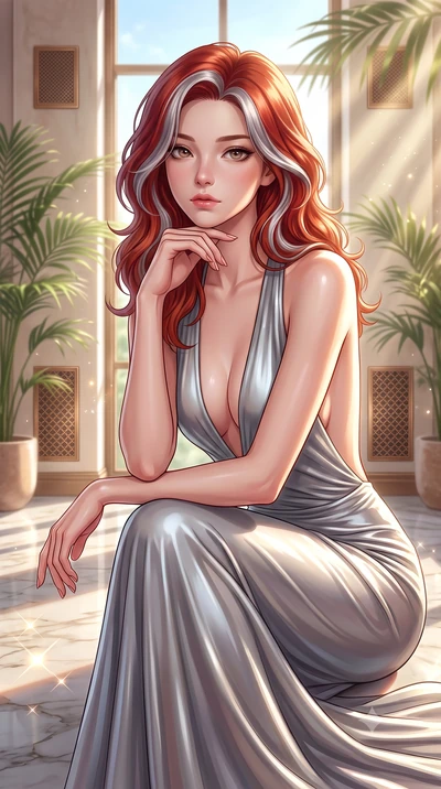 score_9, masterpiece, best quality, ultra-detailed, high-budget anime keyframe, editorial fashion photography, tasteful artistic composition, Caucasian woman woman. close-up cowboy shot from the waist and thighs up, the character dominates the compos