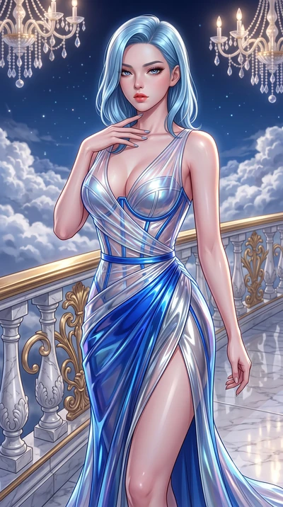 score_9, masterpiece, best quality, ultra-detailed, high-budget anime keyframe, semi-realistic 3D game render, editorial fashion photography, tasteful artistic composition, Korean woman. close-up cowboy shot from the waist and thighs up, the characte