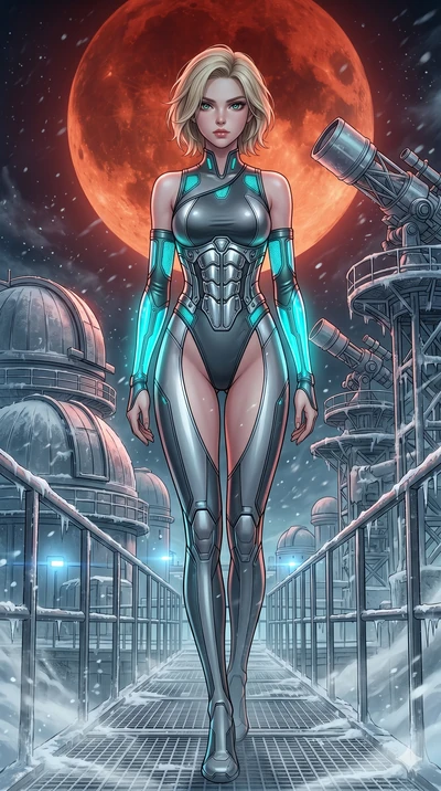 score_9, masterpiece, best quality, ultra-detailed, high-budget anime movie keyframe, cinematic anime lighting, intricate line art, Korean woman. Low angle cowboy shot filling the entire 9:16 frame with her statuesque presence. walking through a bliz