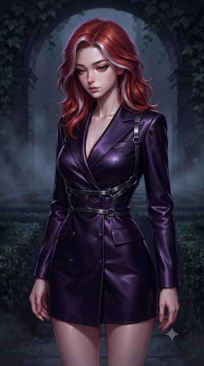 score_9, masterpiece, best quality, ultra-detailed, high-budget anime keyframe, editorial fashion photography, tasteful artistic composition, Caucasian woman. close-up cowboy shot from the waist and thighs up, the character dominates the composition,