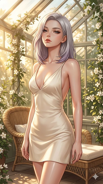 score_9, masterpiece, best quality, ultra-detailed, high-budget anime keyframe, editorial fashion photography, tasteful artistic composition, Caucasian woman, strictly human ears. cowboy shot from the thighs up, character and outfit filling the frame