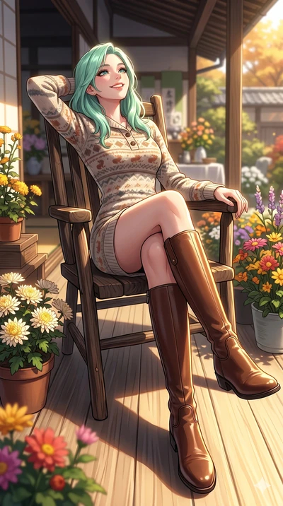 score_9, masterpiece, best quality, ultra-detailed, high-budget anime keyframe, vibrant anime aesthetic, Japanese woman. low angle full-body shot from head to toe showing her feet, filling the entire 9:16 vertical frame with her statuesque presence, 