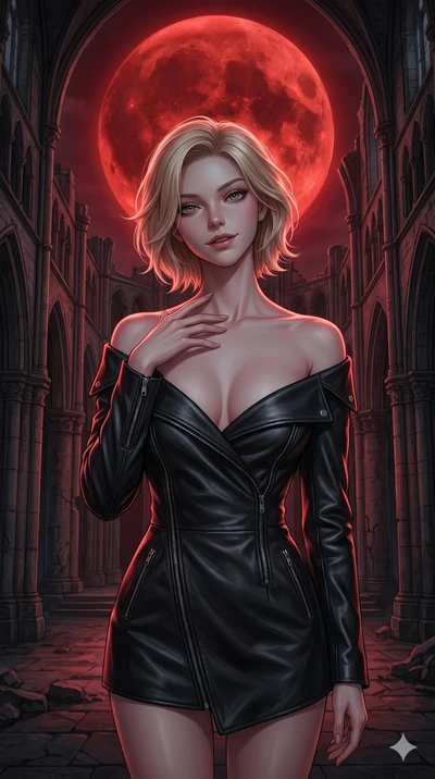 score_9, masterpiece, best quality, ultra-detailed, high-budget anime keyframe, editorial fashion photography, tasteful artistic composition, Caucasian woman, strictly human ears. cowboy shot from the thighs up, character and outfit filling the frame