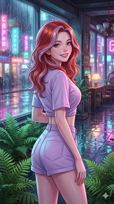 score_9, masterpiece, best quality, ultra-detailed, high-budget anime keyframe, vibrant anime aesthetic, Caucasian woman, strictly human ears. close-up cowboy shot from the waist and thighs up, the character dominates the composition, filling the fra