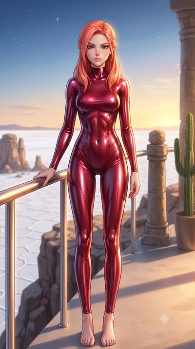 score_9, masterpiece, best quality, ultra-detailed, high-budget anime keyframe, editorial fashion photography, tasteful artistic composition, Japanese woman. low angle full-body shot from head to toe showing her feet, filling the entire 9:16 vertical