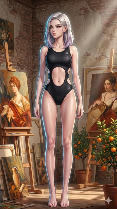 score_9, masterpiece, best quality, ultra-detailed, high-budget anime keyframe, editorial fashion photography, tasteful artistic composition, Caucasian woman, strictly human ears. cowboy shot from the thighs up, character and outfit filling the frame