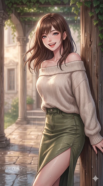 score_9, masterpiece, best quality, ultra-detailed, high-budget anime keyframe, vibrant anime aesthetic, Korean woman. close-up cowboy shot from the waist and thighs up, the character dominates the composition, filling the frame with her large presen