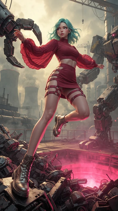 score_9, masterpiece, best quality, ultra-detailed, high-budget anime keyframe, editorial fashion photography, tasteful artistic composition, realistic cosplay photography, Japanese woman. low angle full-body shot from head to toe showing her feet, f