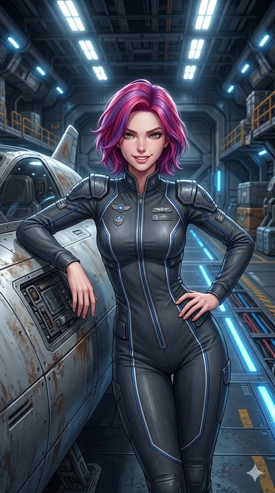 score_9, masterpiece, best quality, ultra-detailed, high-budget anime keyframe, semi-realistic 3D game render, Caucasian woman, strictly human ears. Upper body close-up from the thighs up, character filling the screen for maximum presence. Inside a s