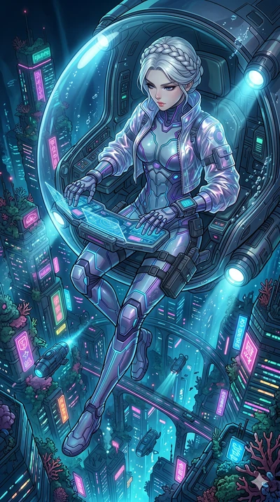 score_9, masterpiece, best quality, ultra-detailed, high-budget anime movie keyframe, cinematic anime lighting, intricate line art, Caucasian (strictly human ears) woman. Dynamic full-body shot stretching the vertical silhouette with extreme perspect