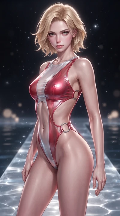score_9, masterpiece, best quality, ultra-detailed, high-budget anime keyframe, editorial fashion photography, tasteful artistic composition, Caucasian woman. close-up cowboy shot from the waist and thighs up, the character dominates the composition,