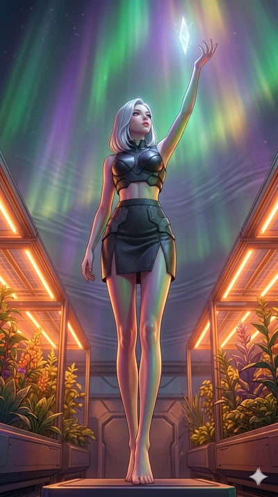 score_9, masterpiece, best quality, ultra-detailed, high-budget anime keyframe, editorial fashion photography, tasteful artistic composition, Korean woman. low angle full-body shot from head to toe showing her feet, filling the entire 9:16 vertical f