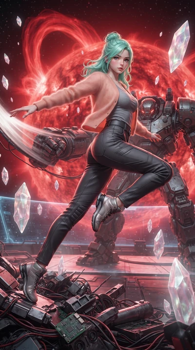 score_9, masterpiece, best quality, ultra-detailed, high-budget anime keyframe, editorial fashion photography, tasteful artistic composition, realistic cosplay photography, Japanese woman. low angle full-body shot from head to toe showing her feet, f