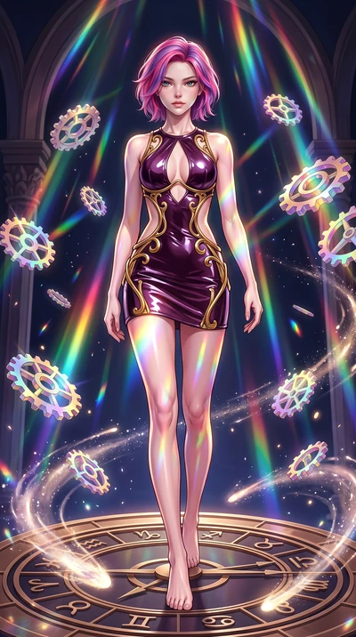 score_9, masterpiece, best quality, ultra-detailed, high-budget anime keyframe, editorial fashion photography, tasteful artistic composition, Caucasian woman. low angle full-body shot from head to toe showing her feet, filling the entire 9:16 vertica