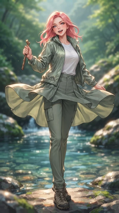 score_9, masterpiece, best quality, ultra-detailed, high-budget anime keyframe, editorial fashion photography, tasteful artistic composition, Japanese woman. low angle full-body shot from head to toe showing her feet, filling the entire 9:16 vertical