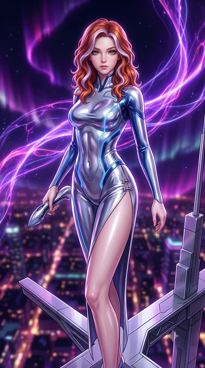 score_9, masterpiece, best quality, ultra-detailed, high-budget anime keyframe, semi-realistic 3D game render, editorial fashion photography, tasteful artistic composition, Caucasian woman. close-up cowboy shot from the waist and thighs up, the chara