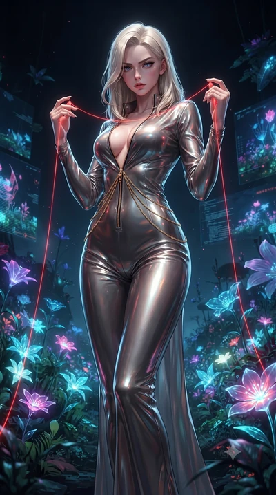 score_9, masterpiece, best quality, ultra-detailed, High-budget Anime Keyframe, editorial fashion photography, tasteful artistic composition, realistic cosplay photography, Caucasian woman, strictly human ears. Low angle cowboy shot filling the entir