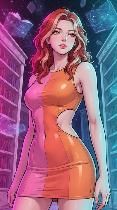 score_9, masterpiece, best quality, ultra-detailed, high-budget anime keyframe, gorgeous anime illustration, with clean line-art and distinct ink outlines, Caucasian woman, strictly human ears. close-up cowboy shot from the waist and thighs up, the c