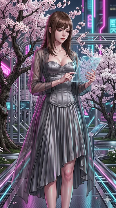 score_9, masterpiece, best quality, ultra-detailed, high-budget anime keyframe, editorial fashion photography, tasteful artistic composition, Korean woman. cowboy shot from the thighs up, character and outfit filling the frame for maximum editorial p