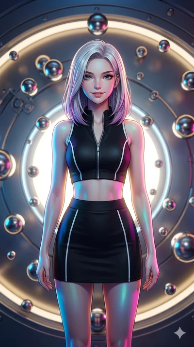score_9, masterpiece, best quality, ultra-detailed, high-budget anime keyframe, editorial fashion photography, tasteful artistic composition, Caucasian woman, strictly human ears. cowboy shot from the thighs up, character and outfit filling the frame