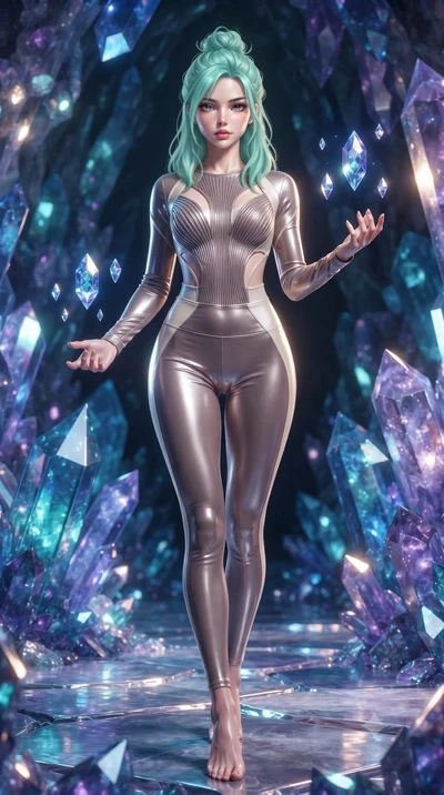 score_9, masterpiece, best quality, ultra-detailed, high-budget anime keyframe, editorial fashion photography, tasteful artistic composition, Japanese woman. low angle full-body shot from head to toe showing her feet, filling the entire 9:16 vertical