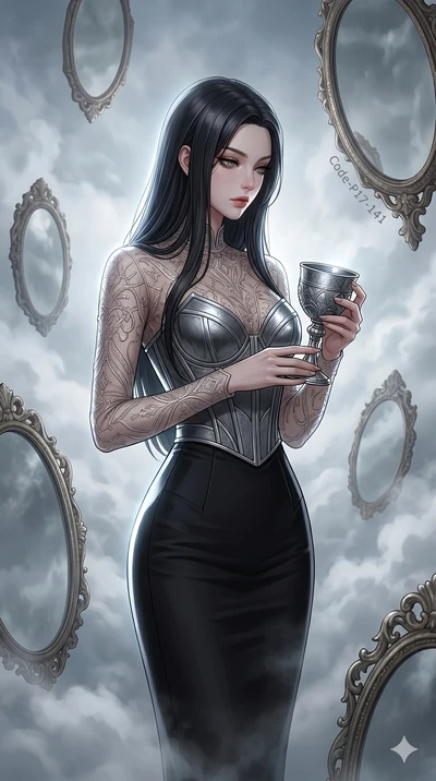 score_9, masterpiece, best quality, ultra-detailed, high-budget anime keyframe, editorial fashion photography, tasteful artistic composition, Korean woman. cowboy shot from the thighs up, character and outfit filling the frame for maximum editorial p