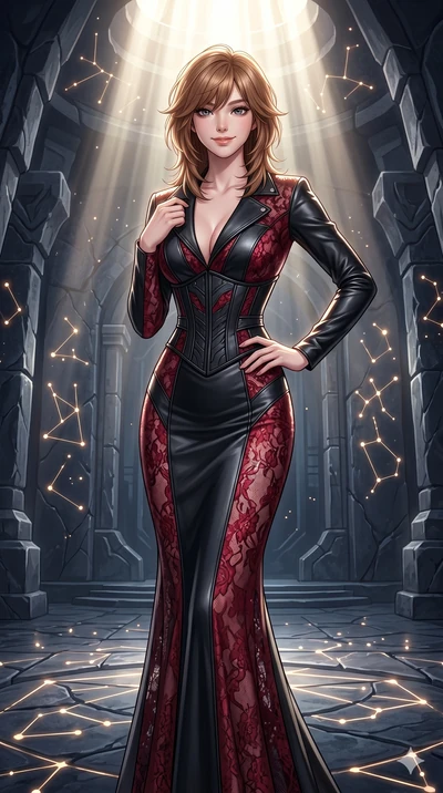 score_9, masterpiece, best quality, ultra-detailed, high-budget anime keyframe, editorial fashion photography, tasteful artistic composition, Korean woman. cowboy shot from the thighs up, character and outfit filling the frame for maximum editorial p