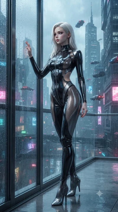 score_9, masterpiece, best quality, ultra-detailed, High-budget Anime Keyframe, editorial fashion photography, tasteful artistic composition, realistic cosplay photography, Caucasian woman, strictly human ears. Low angle cowboy shot filling the entir