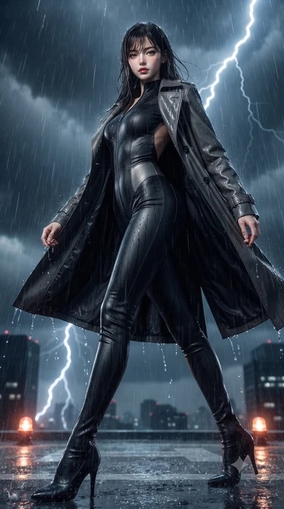 score_9, masterpiece, best quality, ultra-detailed, high-budget anime keyframe, editorial fashion photography, tasteful artistic composition, Korean woman. low angle full-body shot from head to toe showing her feet, filling the entire 9:16 vertical f