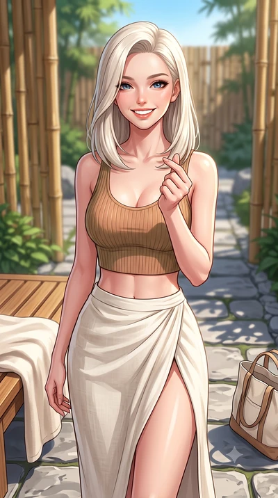 score_9, masterpiece, best quality, ultra-detailed, high-budget anime keyframe, editorial fashion photography, tasteful artistic composition, Caucasian woman. close-up cowboy shot from the waist and thighs up, the character dominates the composition,