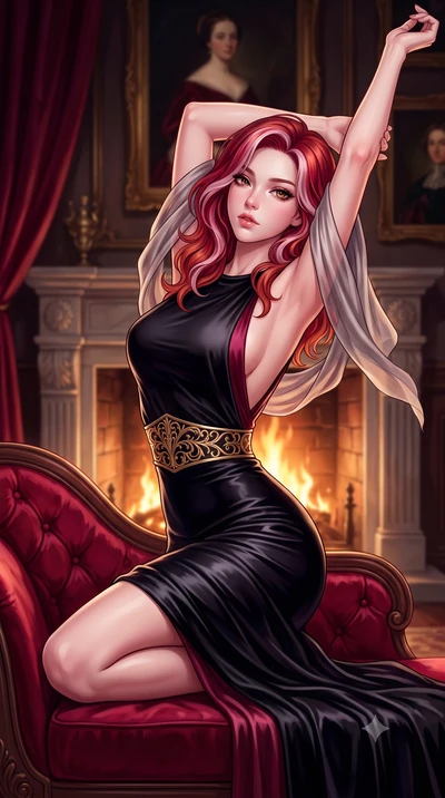 score_9, masterpiece, best quality, ultra-detailed, high-budget anime keyframe, semi-realistic 3D game render, editorial fashion photography, tasteful artistic composition, Caucasian woman. close-up cowboy shot from the waist and thighs up, the chara