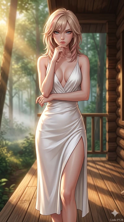 score_9, masterpiece, best quality, ultra-detailed, high-budget anime keyframe, editorial fashion photography, tasteful artistic composition, Japanese woman. cowboy shot from the thighs up, character and outfit filling the frame for maximum editorial
