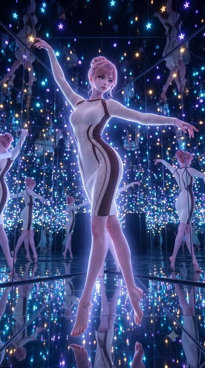 score_9, masterpiece, best quality, ultra-detailed, high-budget anime keyframe, editorial fashion photography, tasteful artistic composition, Japanese woman. low angle full-body shot from head to toe showing her feet, filling the entire 9:16 vertical