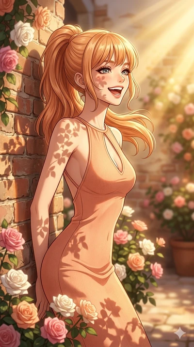 score_9, masterpiece, best quality, ultra-detailed, high-budget anime keyframe, editorial fashion photography, tasteful artistic composition, Caucasian woman, strictly human ears. cowboy shot from the thighs up, character and outfit filling the frame