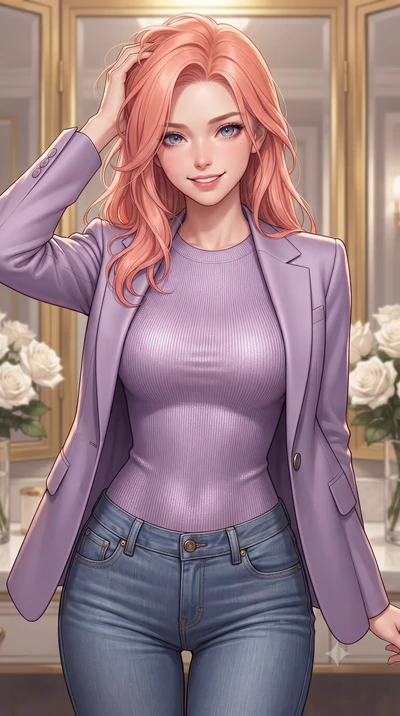 score_9, masterpiece, best quality, ultra-detailed, high-budget anime keyframe, editorial fashion photography, tasteful artistic composition, Japanese woman woman. close-up cowboy shot from the waist and thighs up, the character dominates the composi