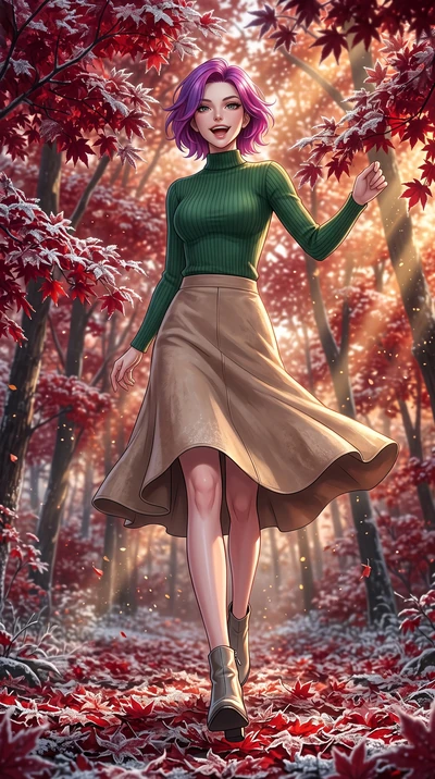 score_9, masterpiece, best quality, ultra-detailed, high-budget anime keyframe, editorial fashion photography, tasteful artistic composition, Caucasian woman, strictly human ears. low angle full-body shot from head to toe showing her feet, filling th