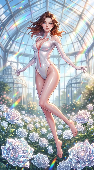 score_9, masterpiece, best quality, ultra-detailed, high-budget anime keyframe, semi-realistic 3D game render, editorial fashion photography, tasteful artistic composition, Korean woman. low angle full-body shot from head to toe showing her feet, fil