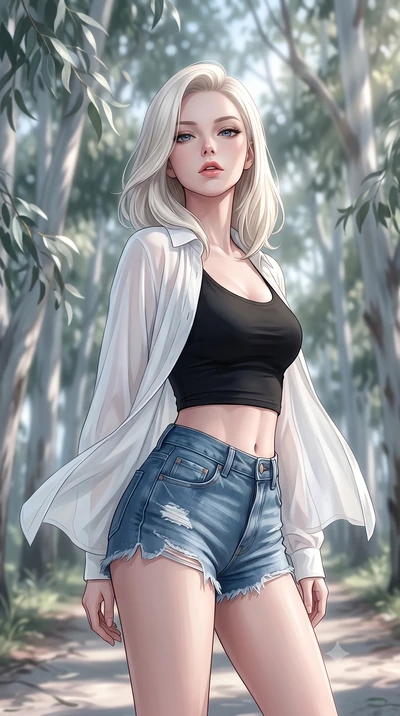 score_9, masterpiece, best quality, ultra-detailed, high-budget anime keyframe, editorial fashion photography, tasteful artistic composition, Caucasian woman woman. close-up cowboy shot from the waist and thighs up, the character dominates the compos