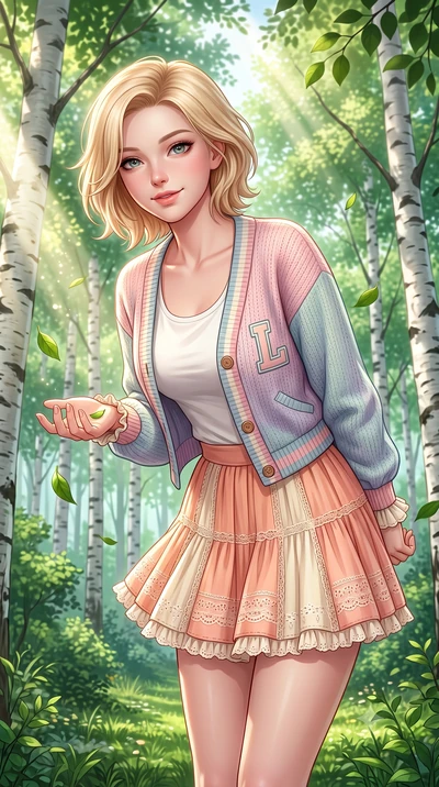 score_9, masterpiece, best quality, ultra-detailed, high-budget anime keyframe, semi-realistic 3D game render, editorial fashion photography, tasteful artistic composition, Caucasian woman. close-up cowboy shot from the waist and thighs up, the chara