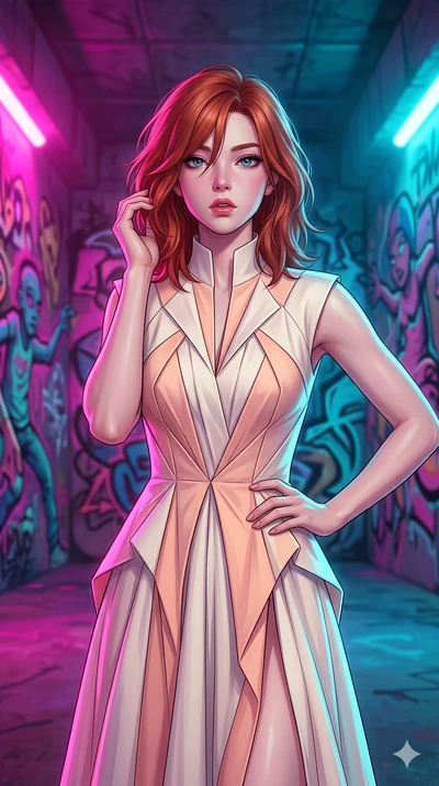 score_9, masterpiece, best quality, ultra-detailed, high-budget anime keyframe, editorial fashion photography, tasteful artistic composition, Korean woman. close-up cowboy shot from the waist and thighs up, the character dominates the composition, fi