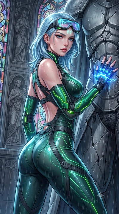 score_9, masterpiece, best quality, ultra-detailed, high-budget anime keyframe, semi-realistic 3D game render, editorial fashion photography, tasteful artistic composition, Korean woman. close-up cowboy shot from the waist and thighs up, the characte