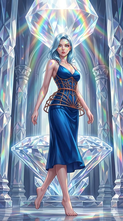 score_9, masterpiece, best quality, ultra-detailed, high-budget anime keyframe, editorial fashion photography, tasteful artistic composition, Korean woman. low angle full-body shot from head to toe showing her feet, filling the entire 9:16 vertical f