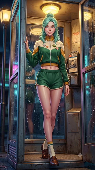 score_9, masterpiece, best quality, ultra-detailed, high-budget anime keyframe, semi-realistic 3D game render, editorial fashion photography, tasteful artistic composition, Japanese woman. low angle full-body shot from head to toe showing her feet, f