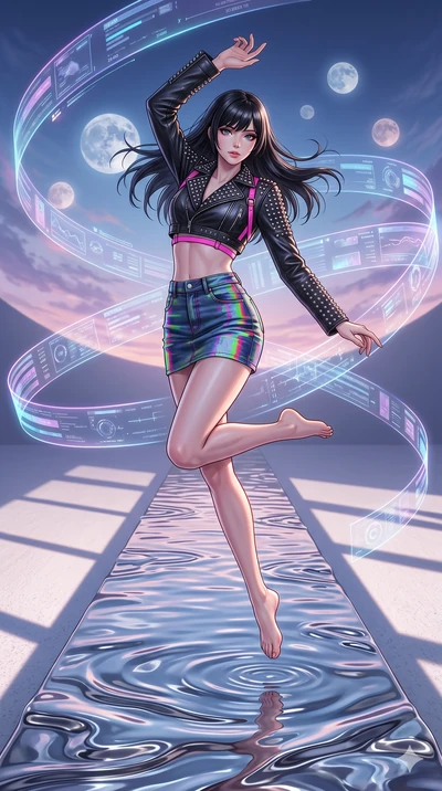 score_9, masterpiece, best quality, ultra-detailed, high-budget anime keyframe, editorial fashion photography, tasteful artistic composition, Caucasian woman, strictly human ears. upper body close-up from the thighs up, character filling the screen f