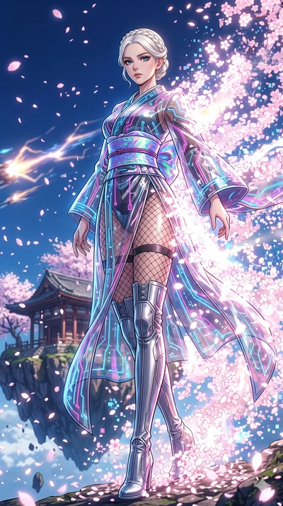 score_9, masterpiece, best quality, ultra-detailed, High-budget Anime Keyframe, vibrant colors, fluid line-art, expressive lighting, cinematic composition, Ufotable-style visual effects, top-tier animation quality, Caucasian woman with pale skin, blo