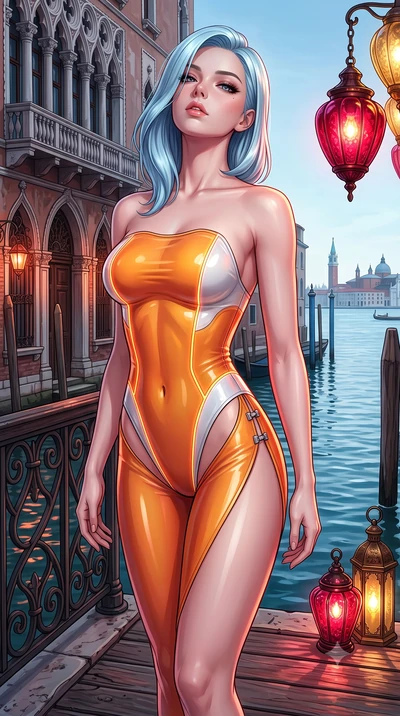 score_9, masterpiece, best quality, ultra-detailed, high-budget anime keyframe, semi-realistic 3D game render, editorial fashion photography, tasteful artistic composition, Korean woman. close-up cowboy shot from the waist and thighs up, the characte